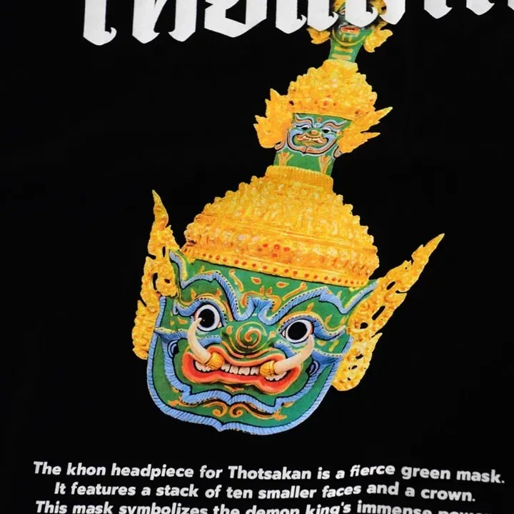 ตัวอย่างรายละเอียดงานสกรีน DTG บนเสื้อสีดำจาก Cottonique DTG