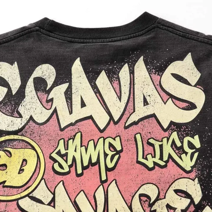 ตัวอย่างรายละเอียดงานสกรีน DTG บนเสื้อสีดำจาก Cottonique DTG