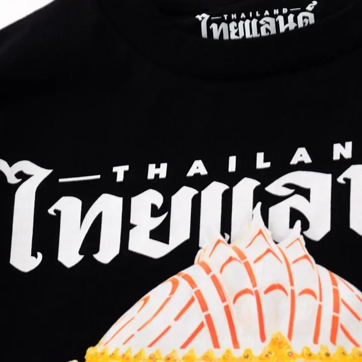 ตัวอย่างรายละเอียดงานสกรีน DTG บนเสื้อสีดำจาก Cottonique DTG