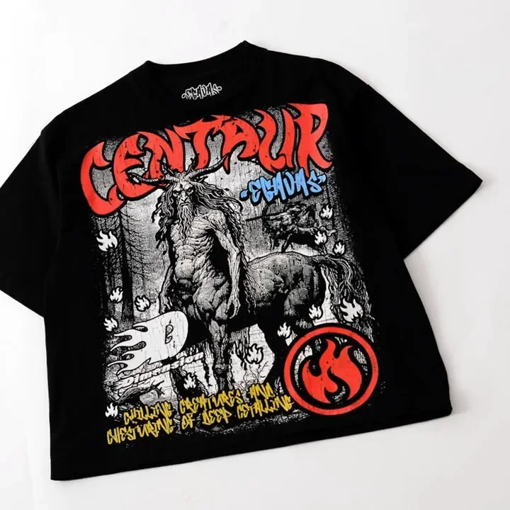 ตัวอย่างรายละเอียดงานสกรีน DTG บนเสื้อสีดำจาก Cottonique DTG